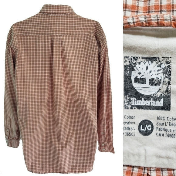 𝅺TIMBERLAND Organic Outdoor Gorpcore Preppy Cotton Poplin Shirt - Men's - Picture 4 of 5